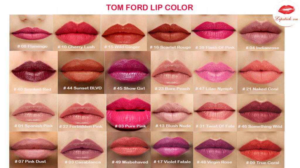 Bảng Màu Son Tom Ford - Tom Ford Lip Color